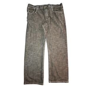 Q by Qruel Jeans Mens 44x32 Black Faded Wash Baggy Wide Denim Cotton